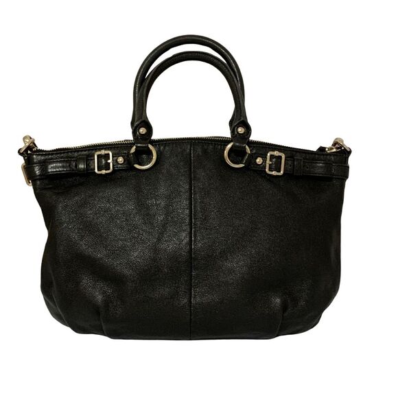 Coach Madison Black Leather Convertible Satchel with Shoulder Strap Medium Size - Picture 3 of 13